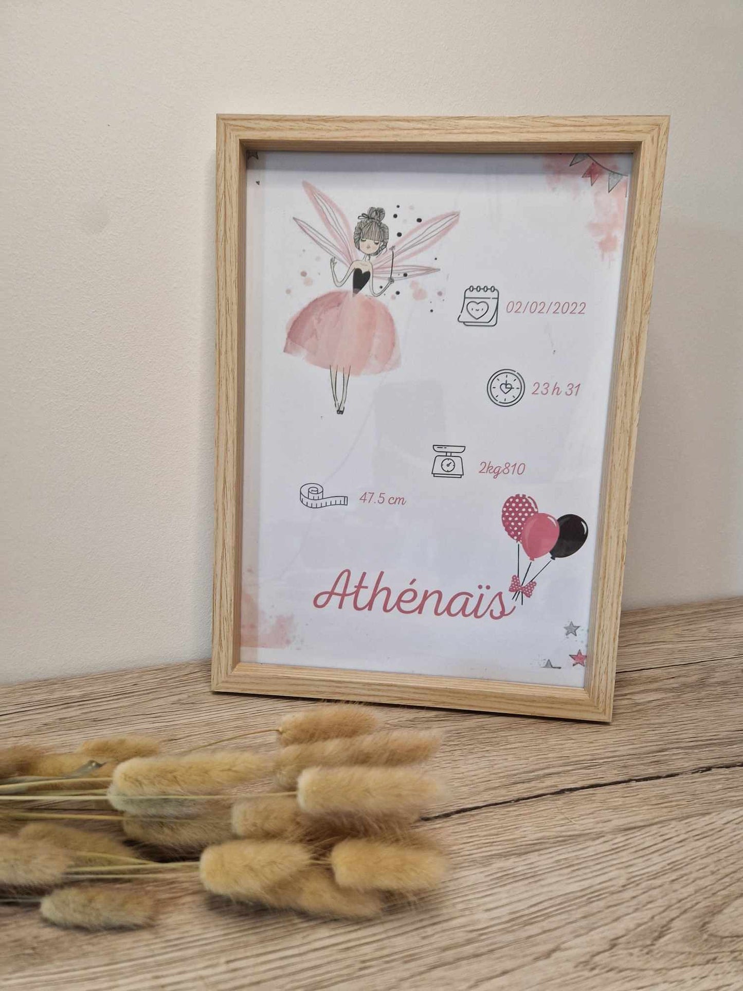 Cadre naissance fée